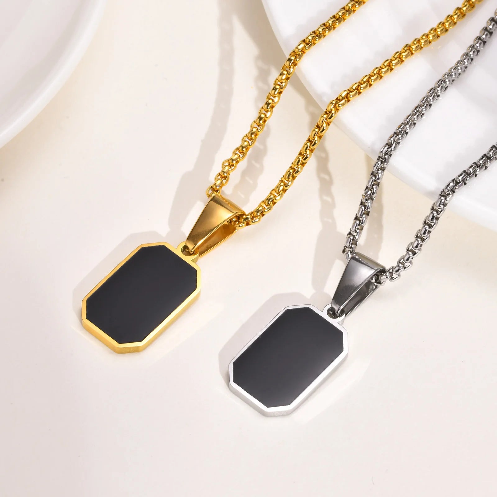 Casual Mens Geometric Square Necklaces
