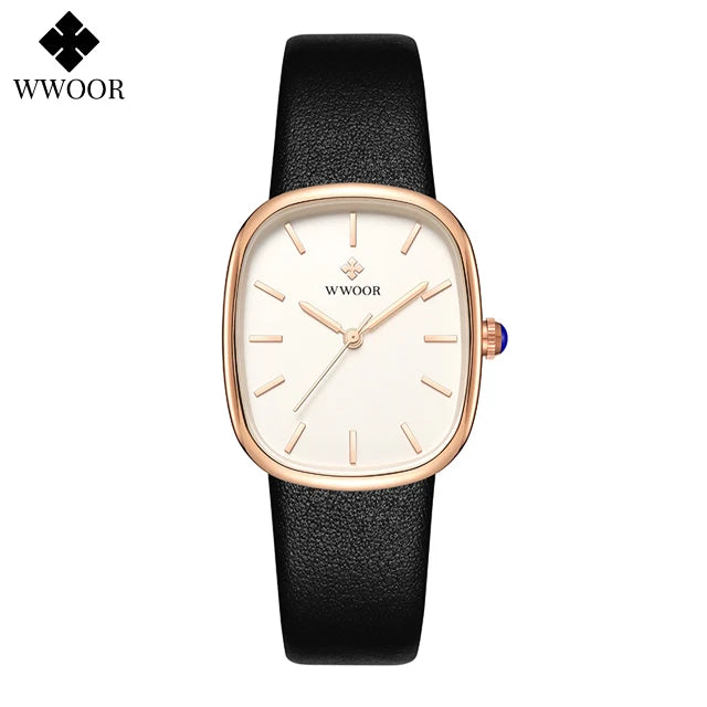 Women's watch with leather strap