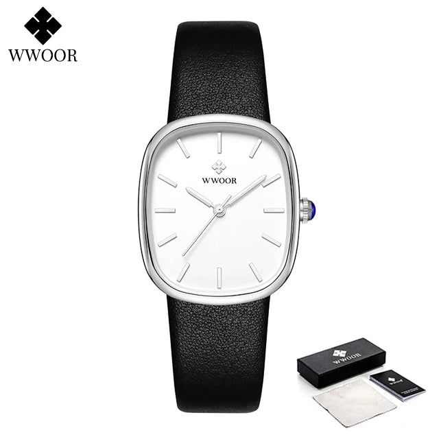 Women's watch with leather strap