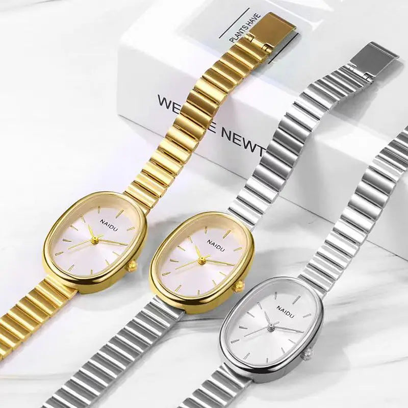 Luxury elegant oval women's quartz watch