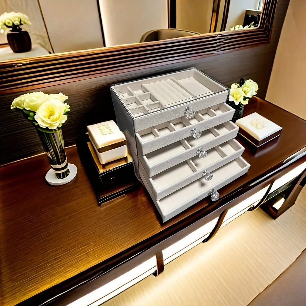 5-Tier Velvet Jewelry Organizer