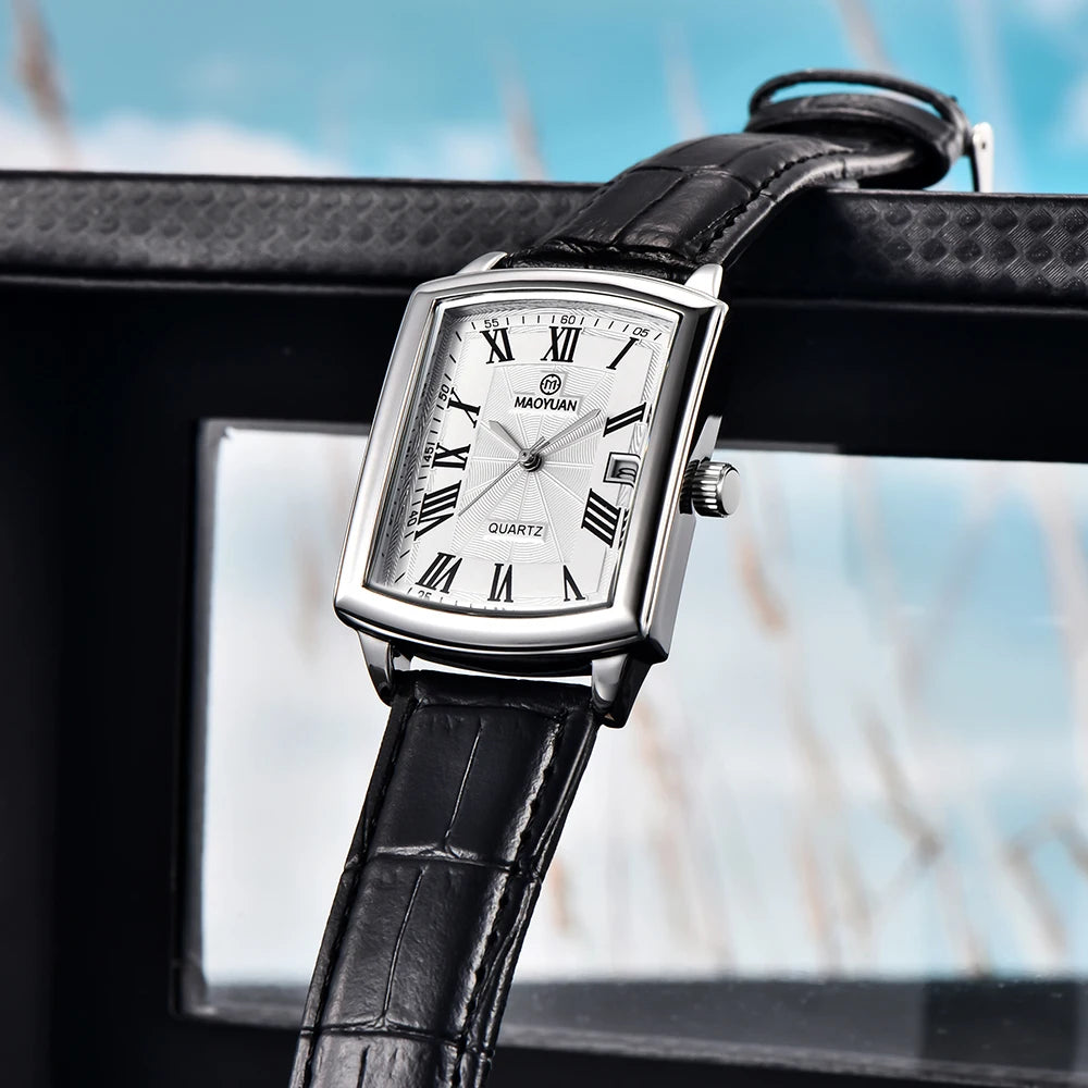 MAOYUAN Square  Casual Leather Quartz Watch Waterproof