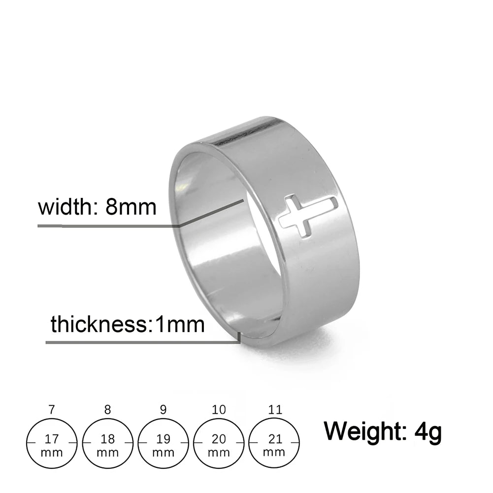 Stainless steel cross finger ring