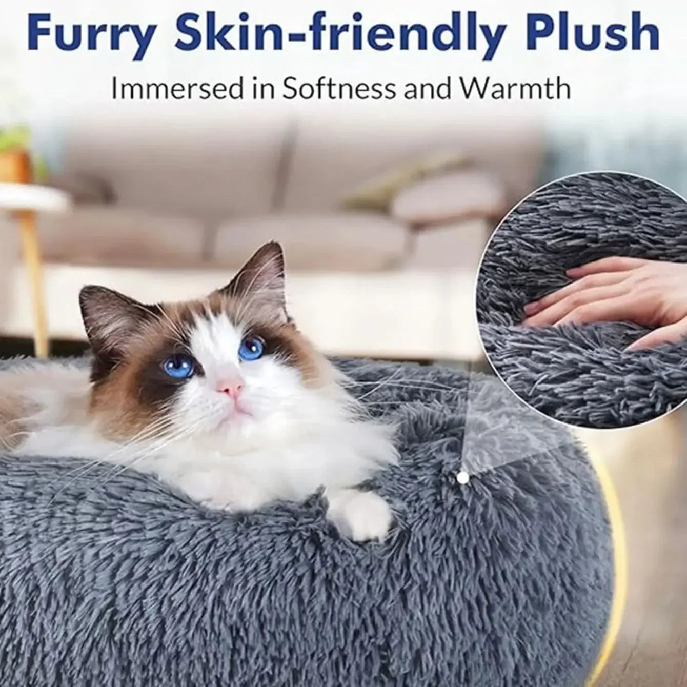 Super soft round pet bed