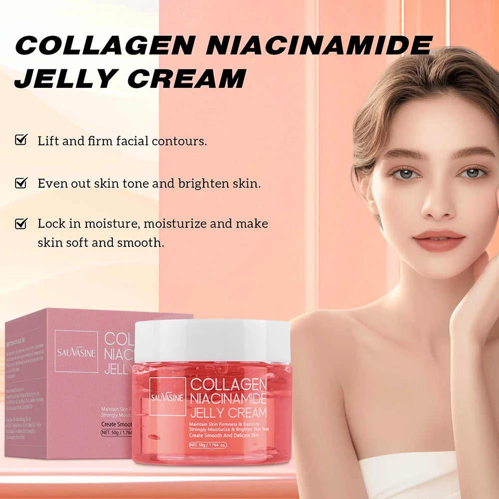 Collagen cream with niacinamide and hydrolyzed collagen