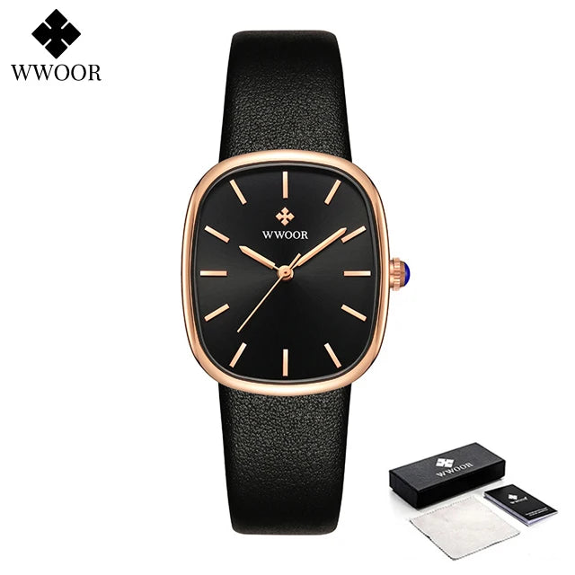 Women's watch with leather strap