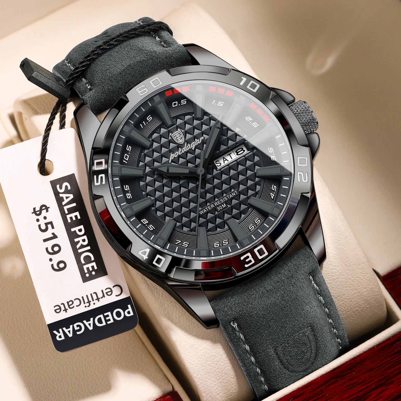 POEDAGAR Original Man Wristwatch Top Luxury