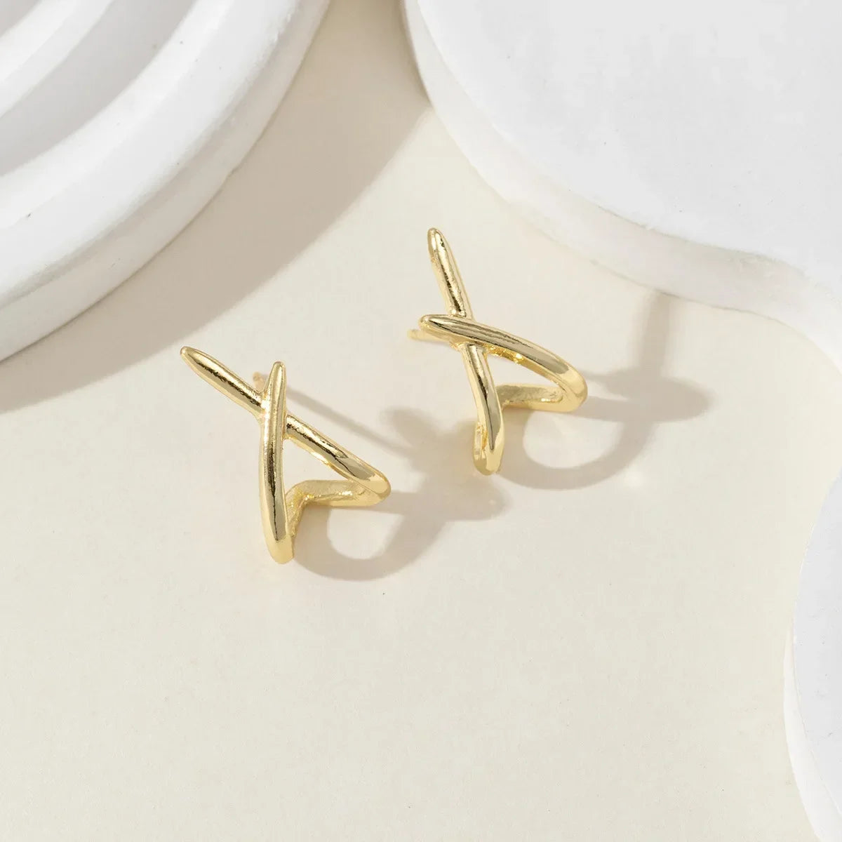 Fashion gold cross earrings for women