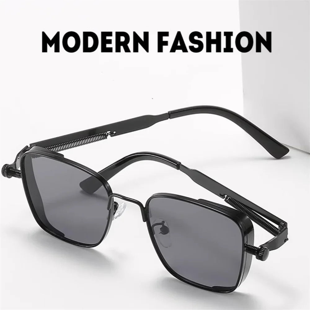 Men's square sunglasses with metal frames