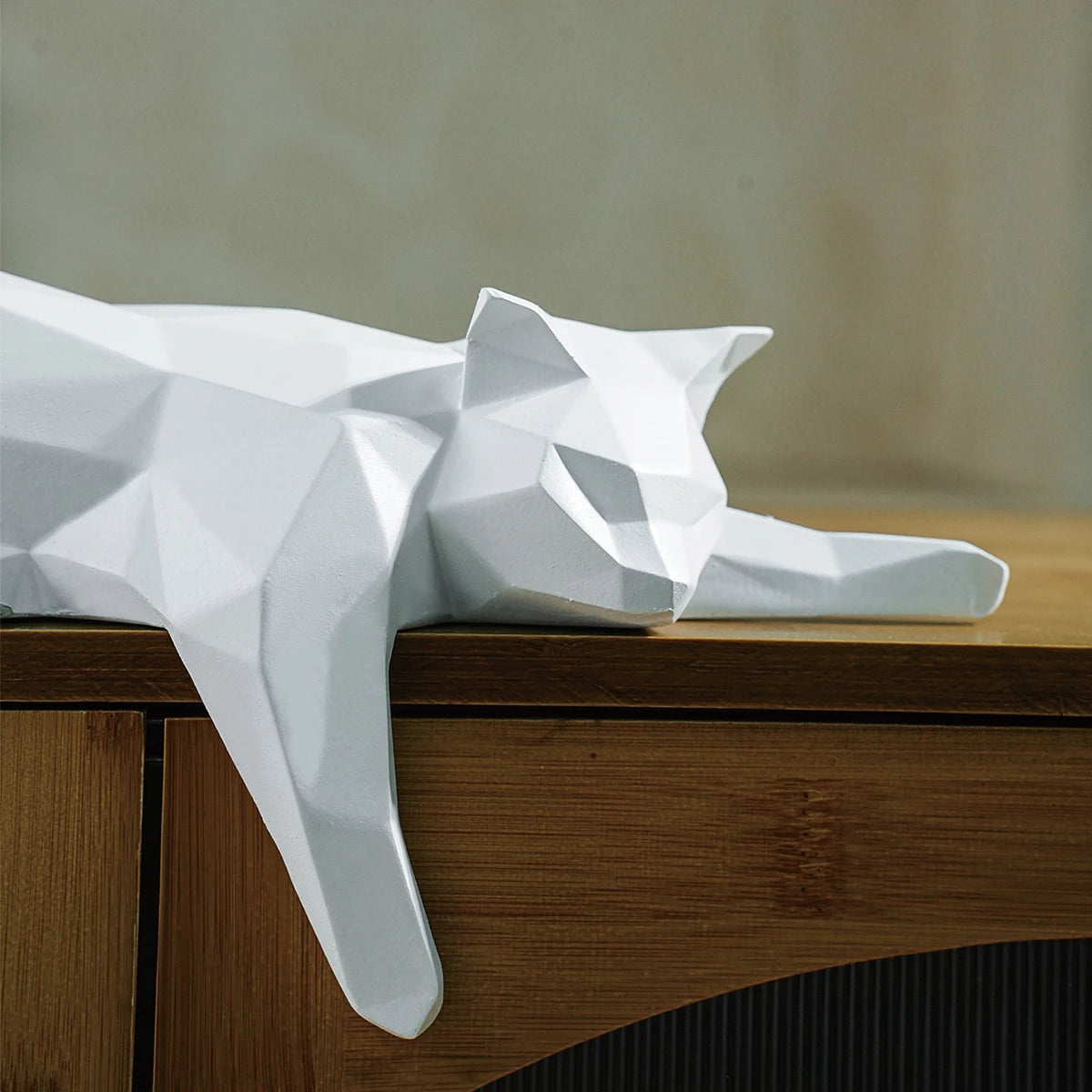 Modern geometric cat sculpture