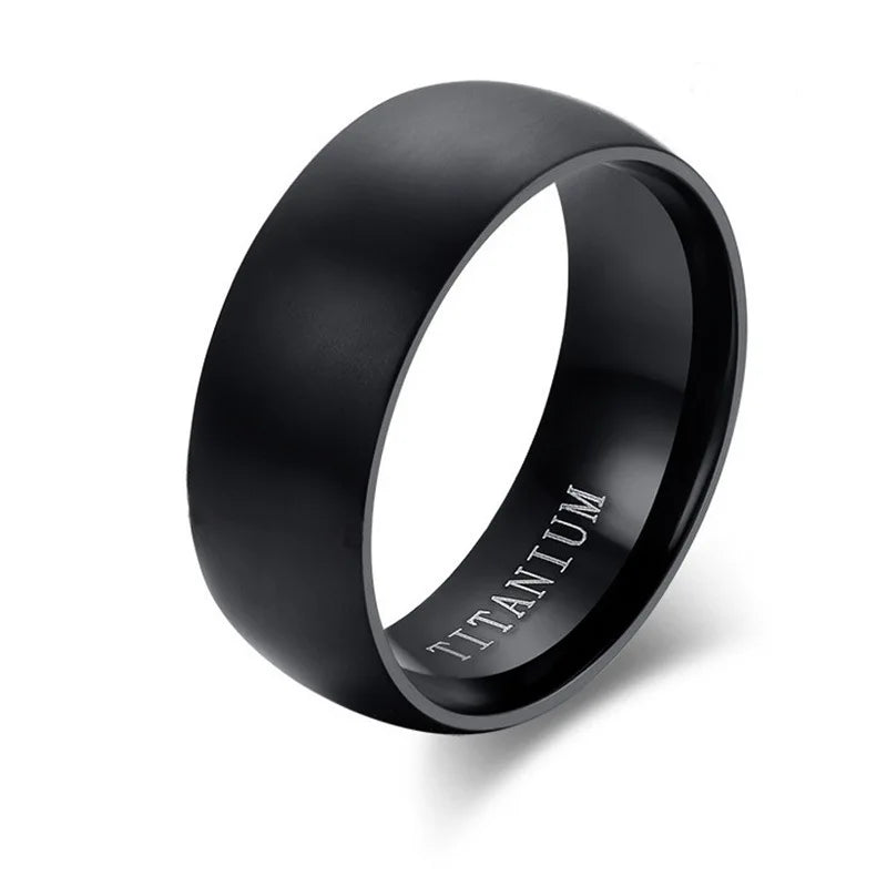 Classic Men Stainless Steel Ring Black