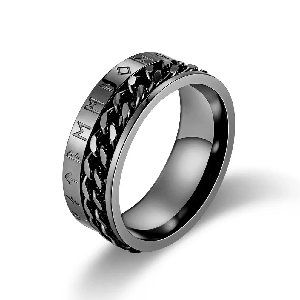 Stainless steel rotating ring with Roman numerals