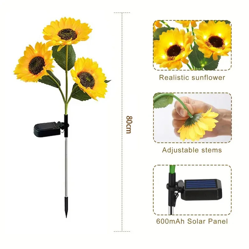 Waterproof Sunflower Simulation Solar Light Outdoor