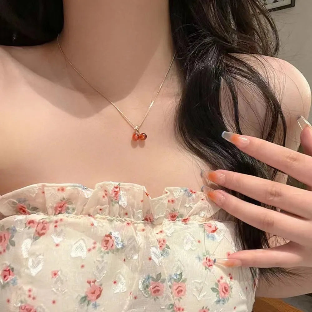 Red Cherry Pendant Necklace