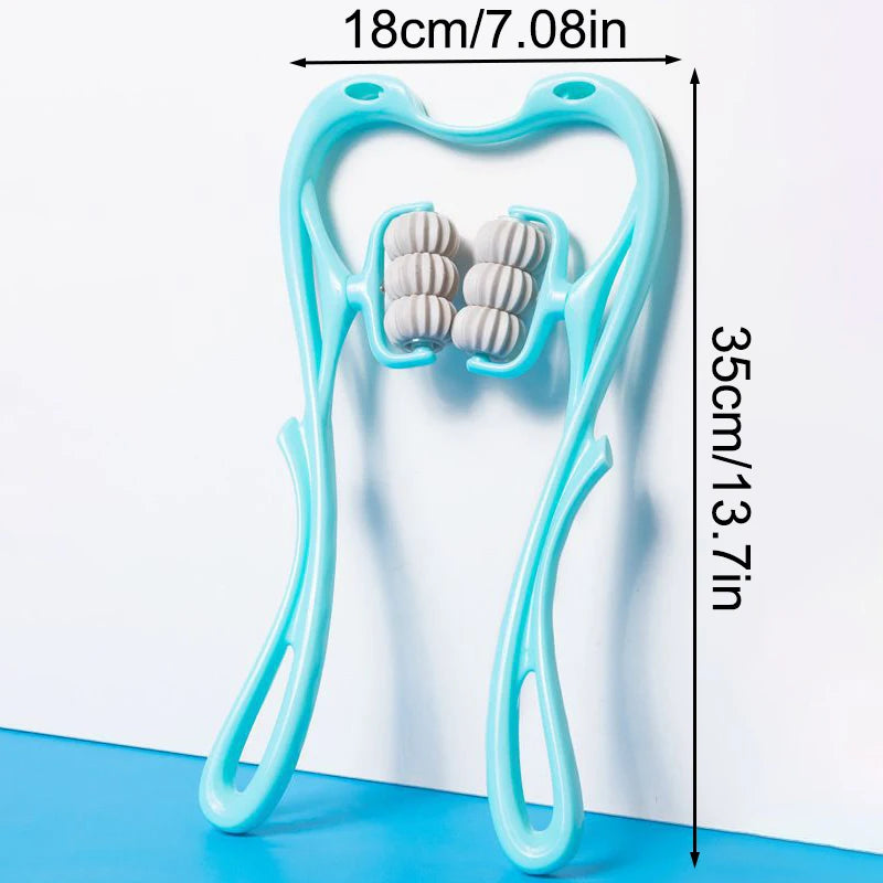 Six-wheel manual cervical massager