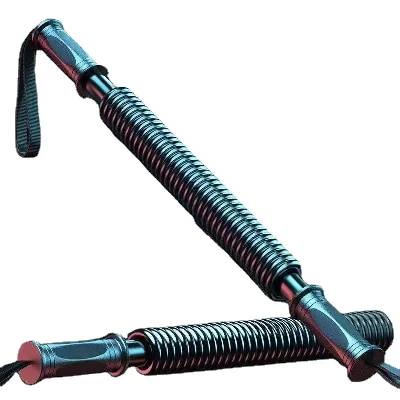 Arm strength bar with tension spring