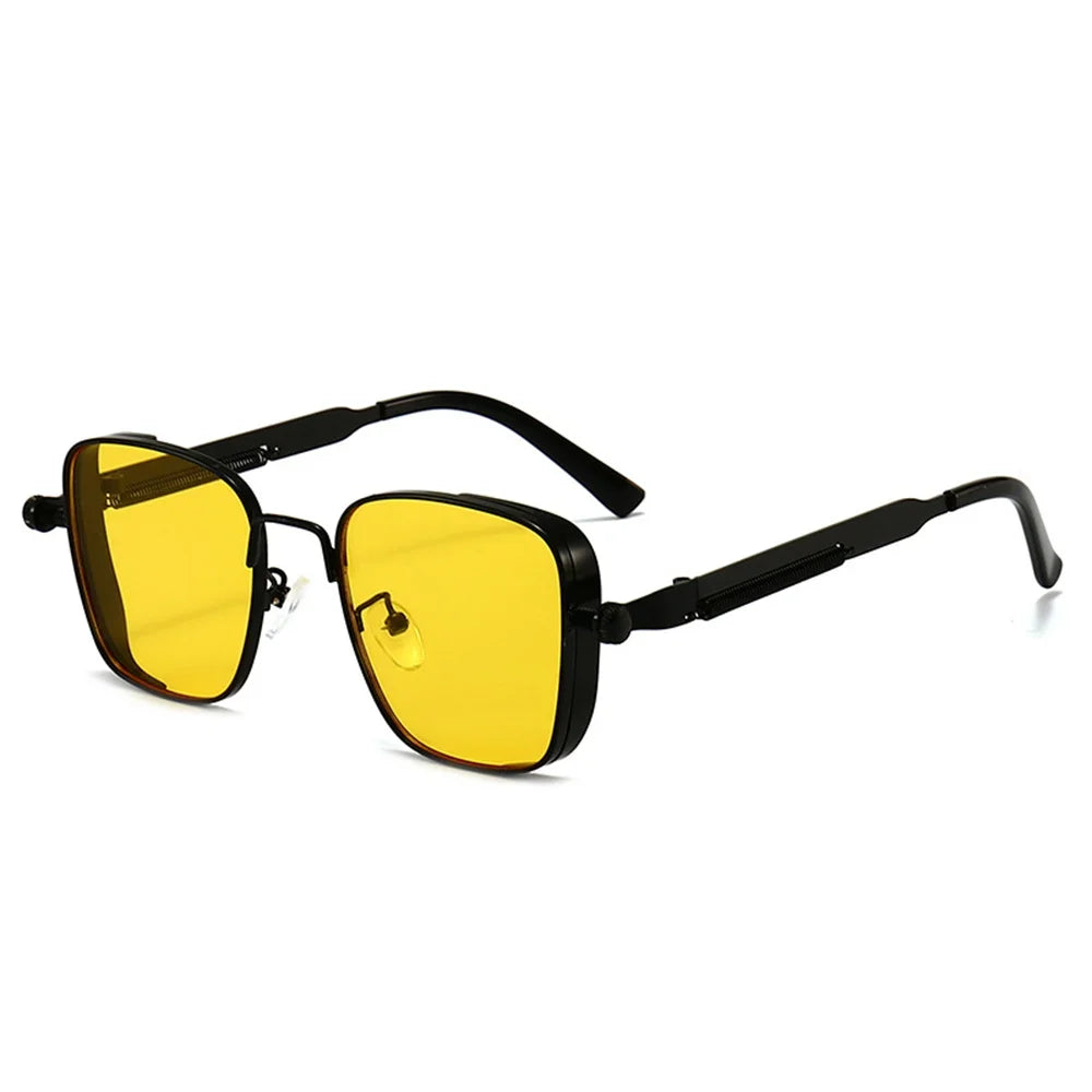 Men's square sunglasses with metal frames