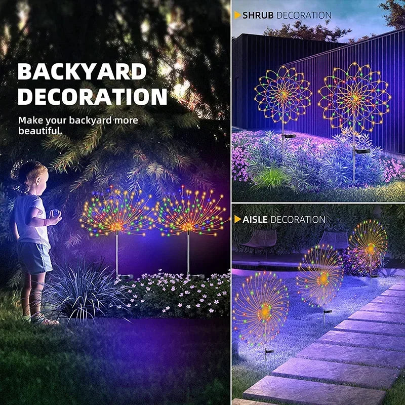 LED Solar Firework Fairy Light for Outdoor Garden Decoration