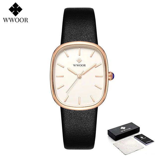 Women's watch with leather strap