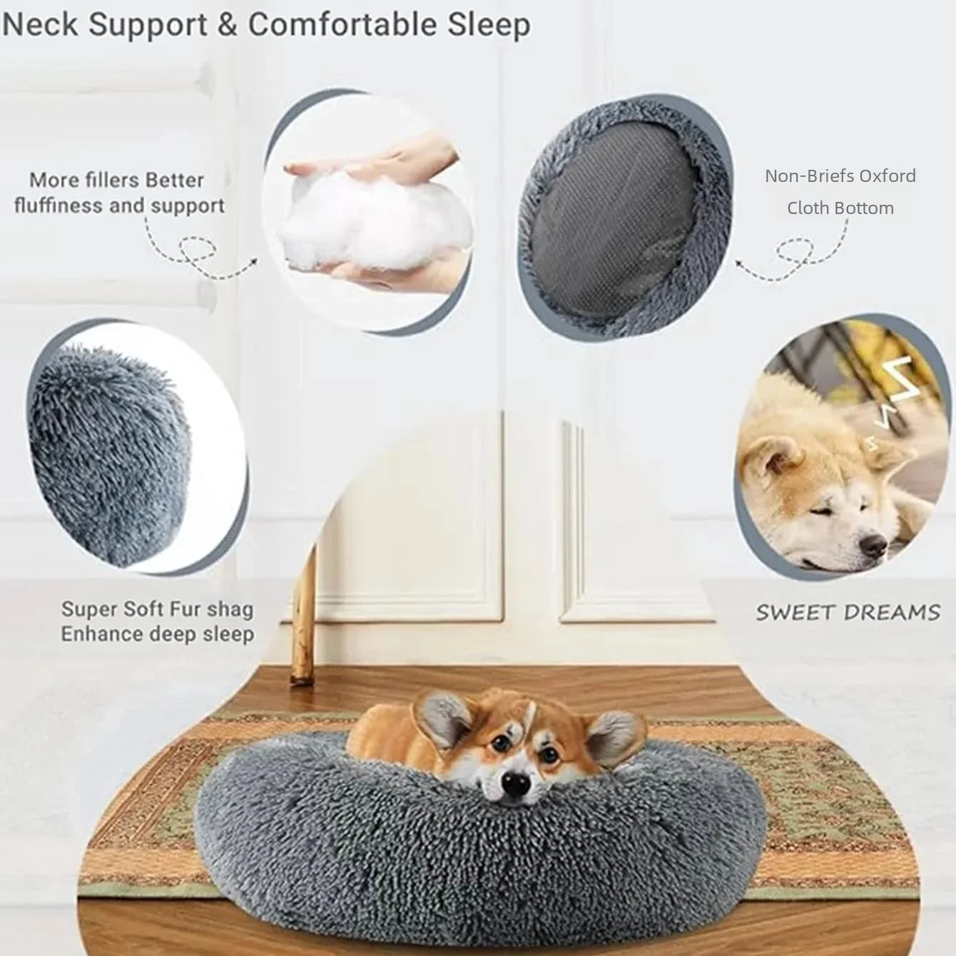 Super soft round pet bed