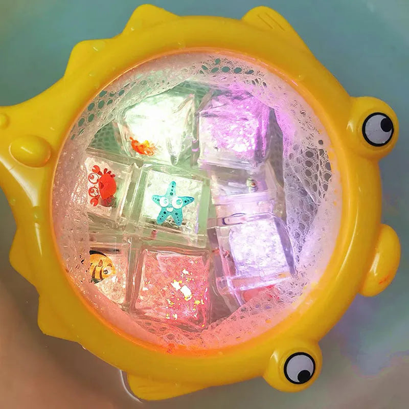 Bath toys with colorful LED lights