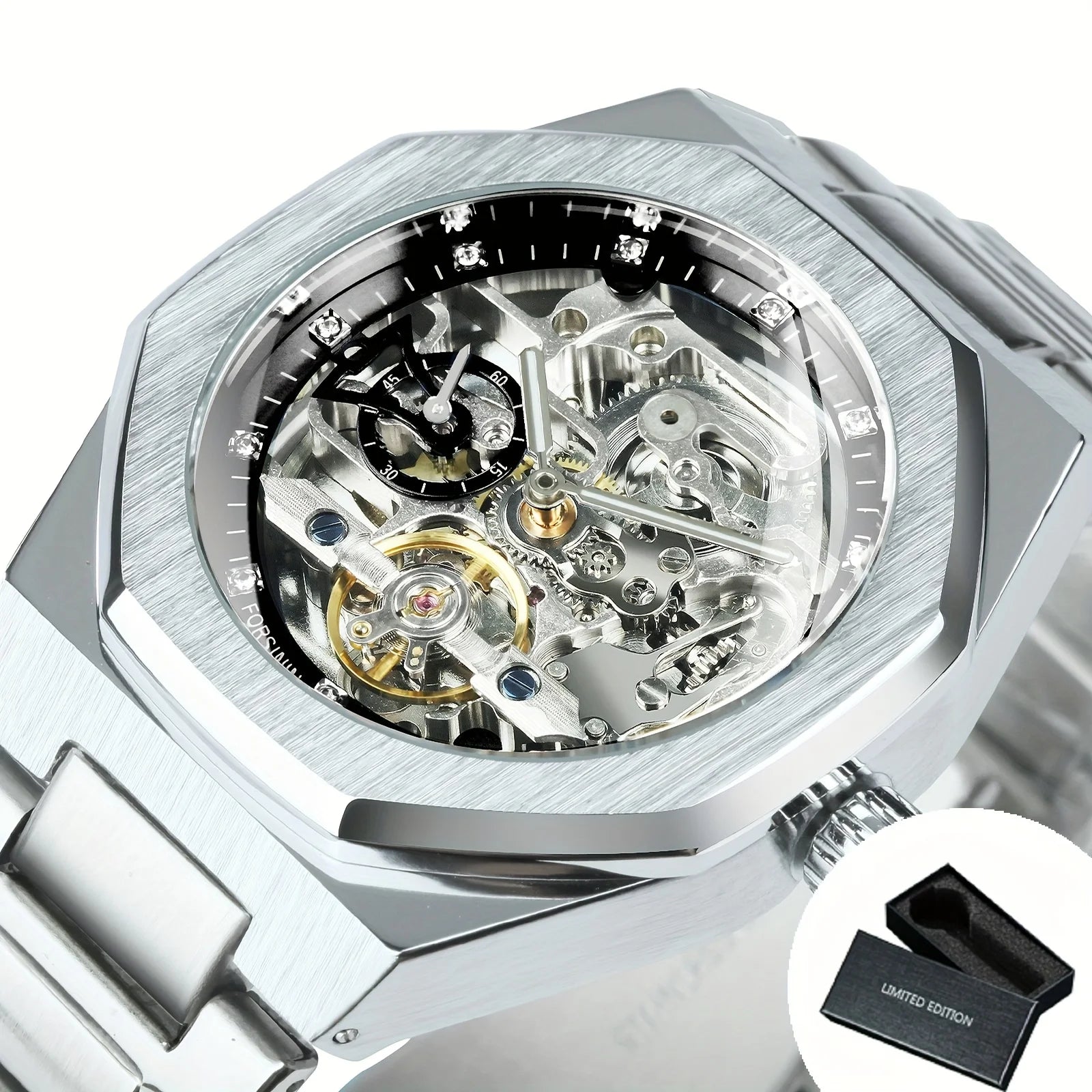 FORSINING Men's Luxury Mechanical Watch - Skeleton Tourbillon