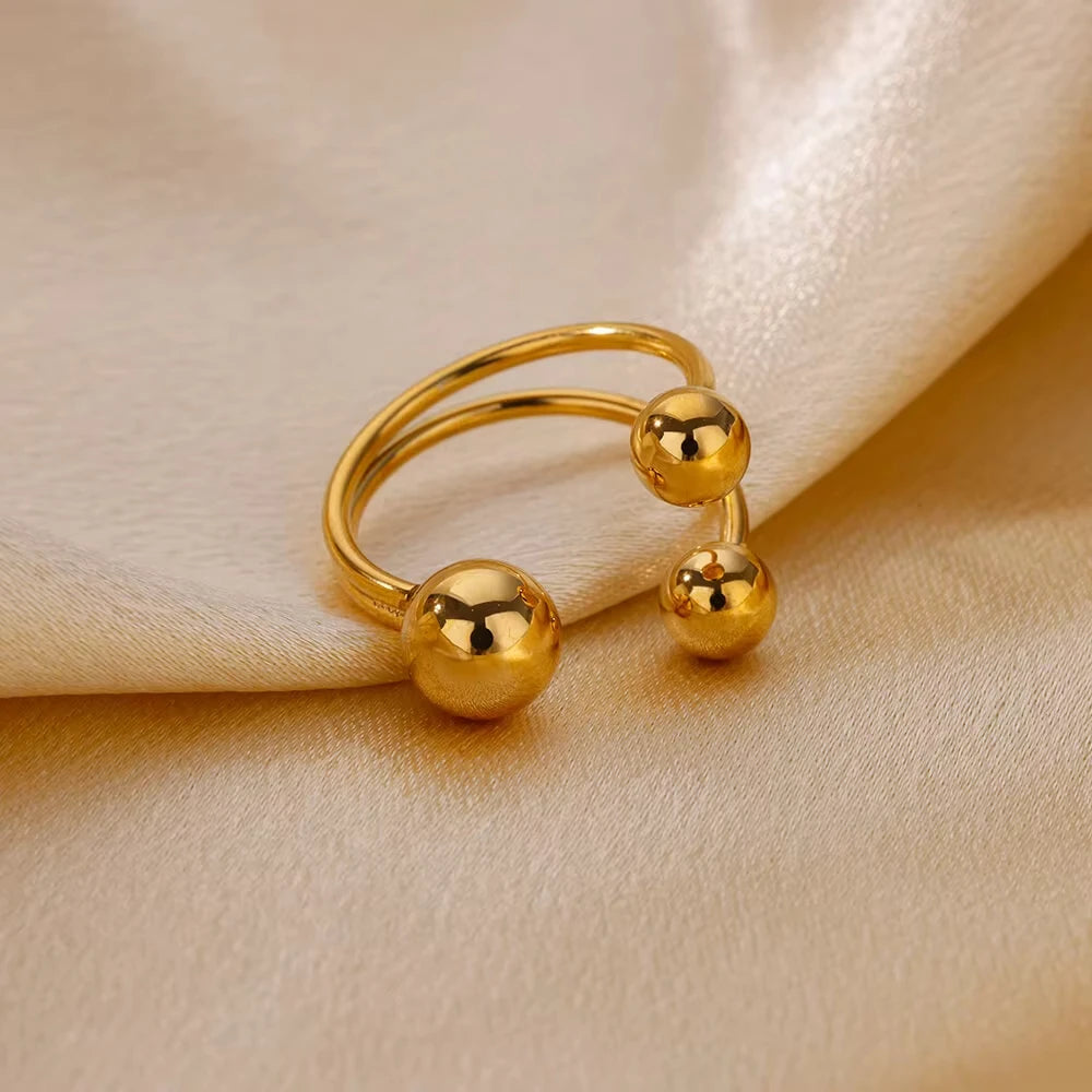 Stainless steel rings with creative geometry