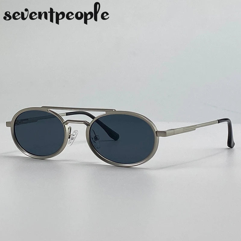 Steampunk sunglasses with oval frames