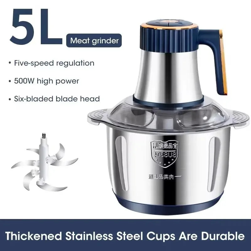 Stainless steel automatic meat grinder