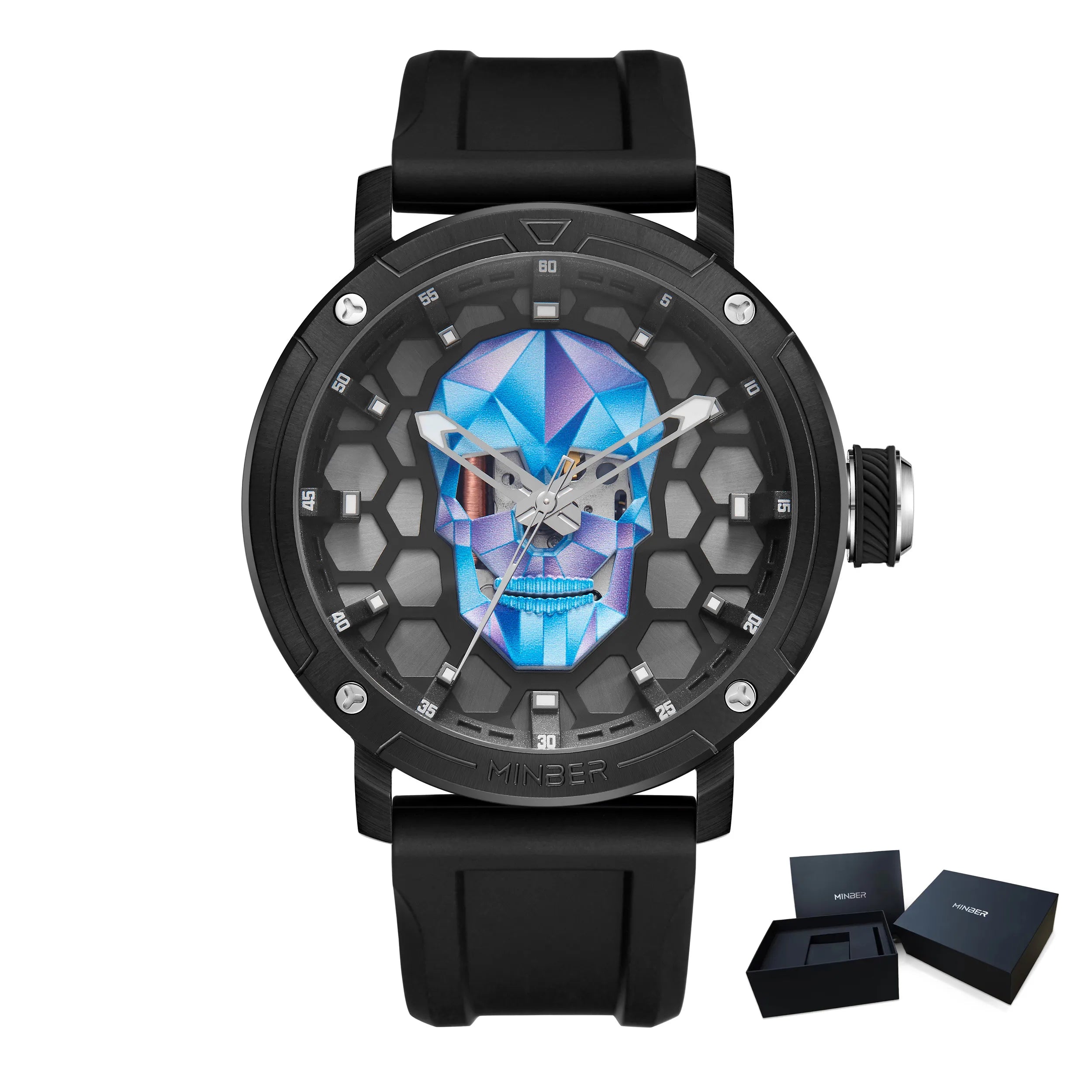 MINBER Skull Dial Design Quartz Watch Fashion Sports Military