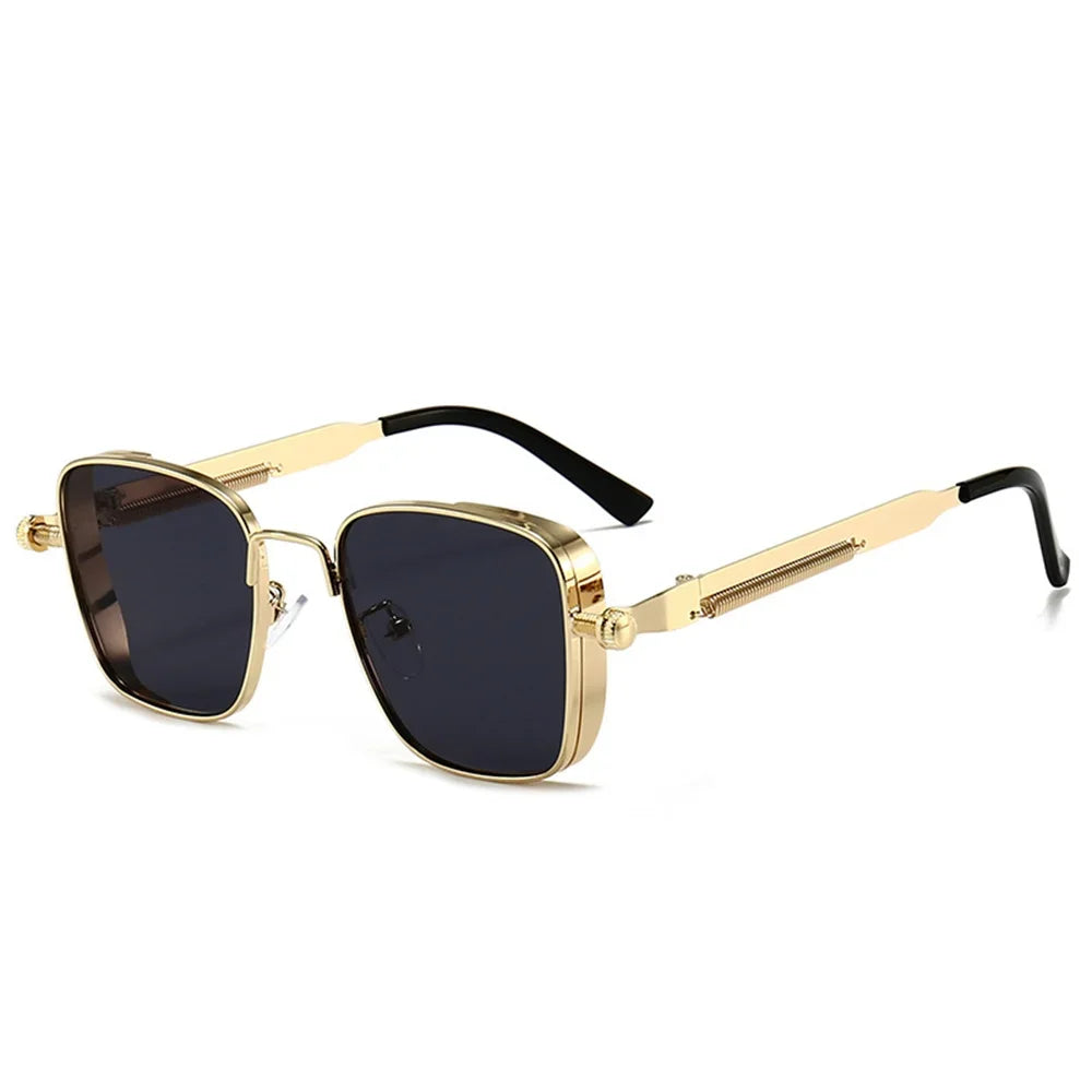 Men's square sunglasses with metal frames