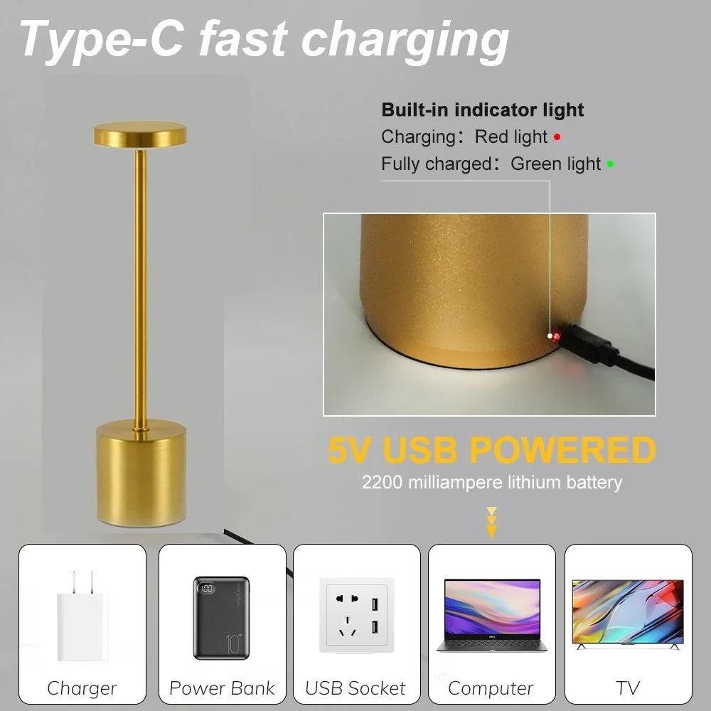 LED table lamp with touch sensor