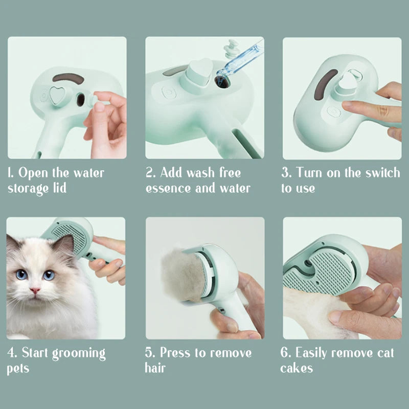 Steam massage brush for animals