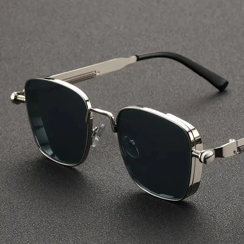 Men's square sunglasses with metal frames