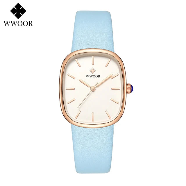 Women's watch with leather strap