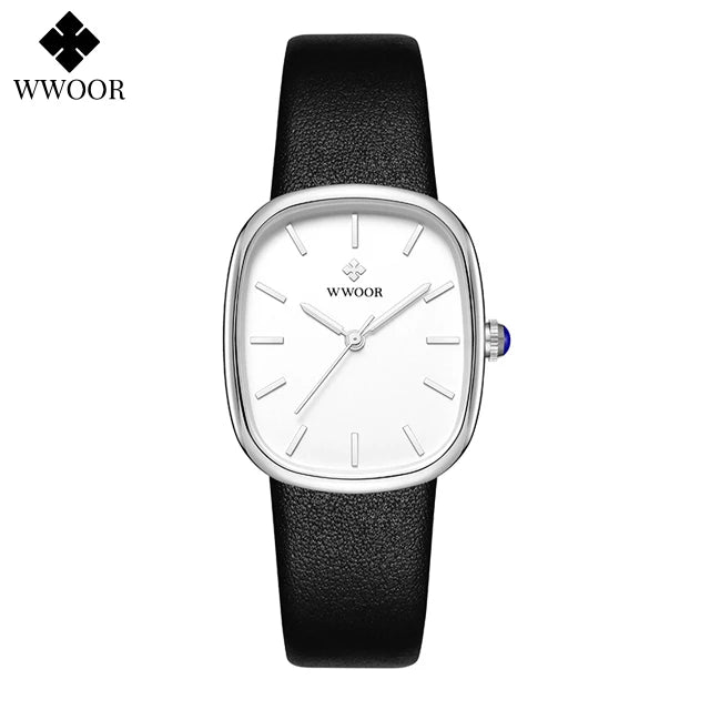 Women's watch with leather strap