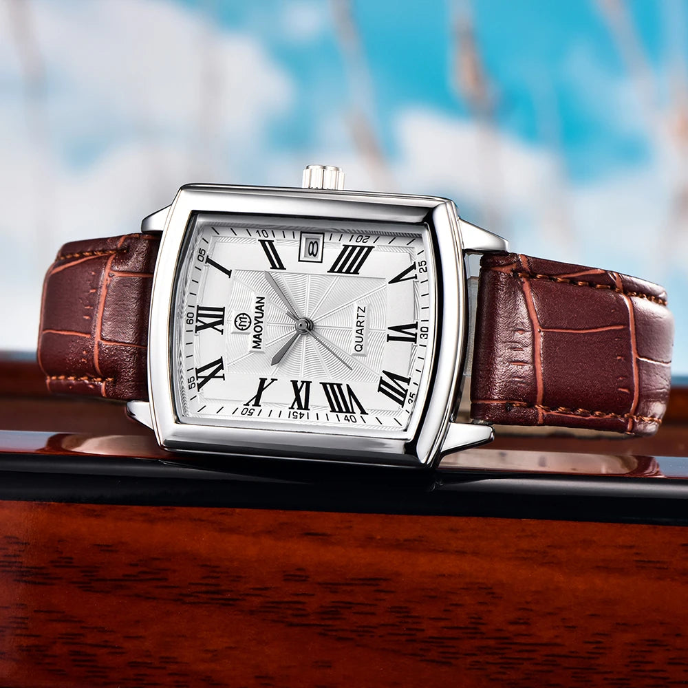 MAOYUAN Square  Casual Leather Quartz Watch Waterproof