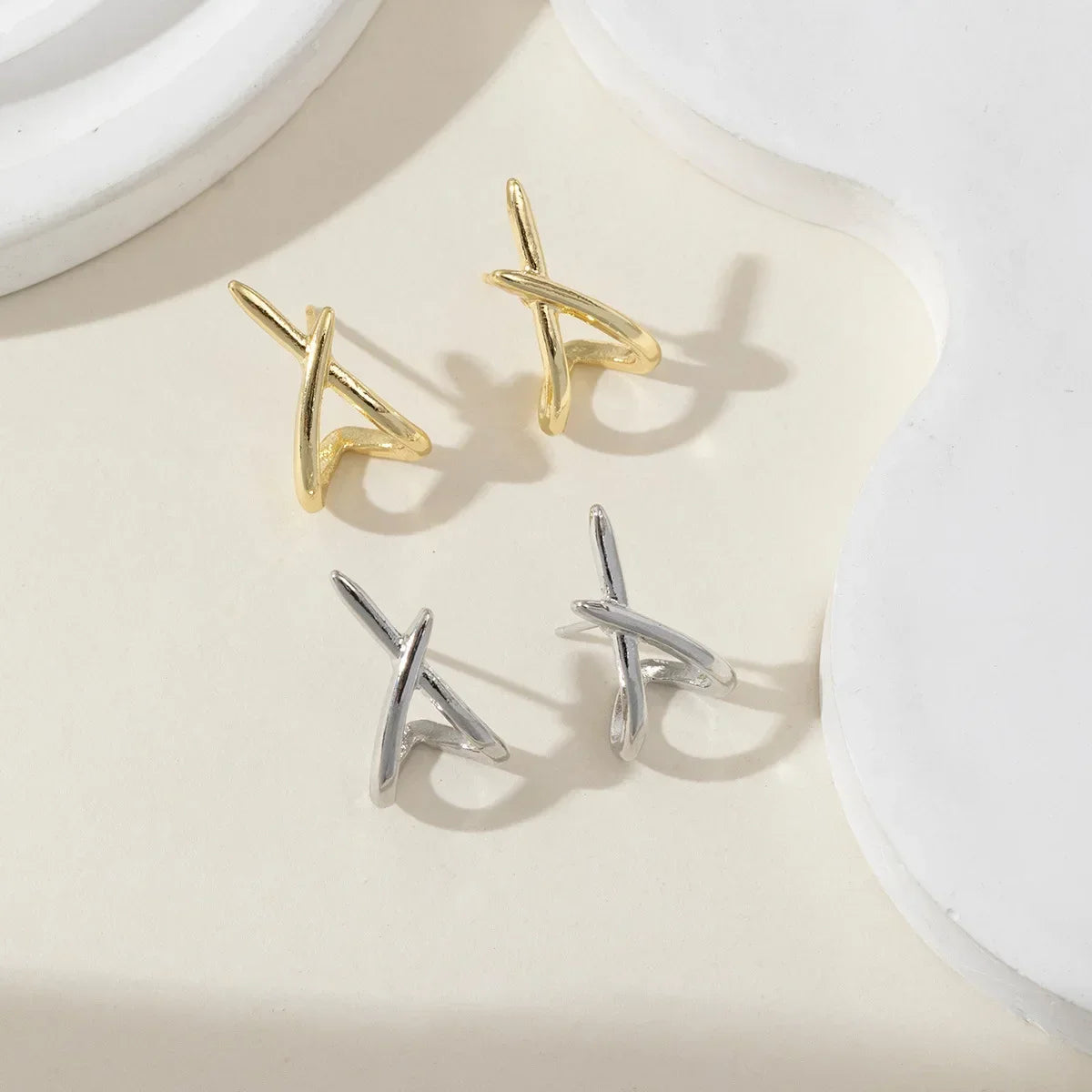 Fashion gold cross earrings for women