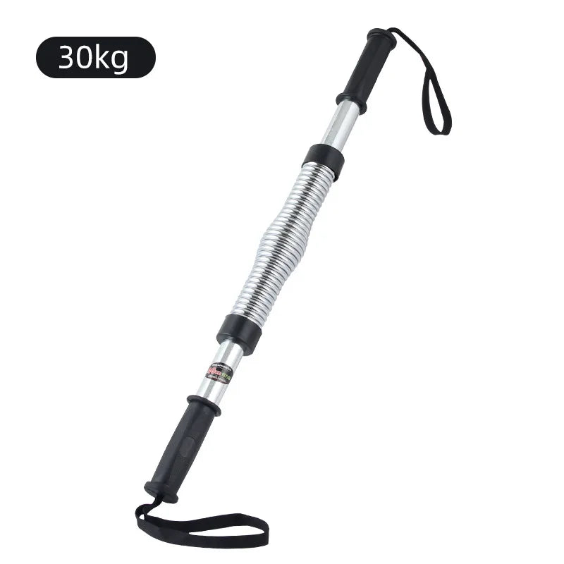 Arm strength bar with tension spring