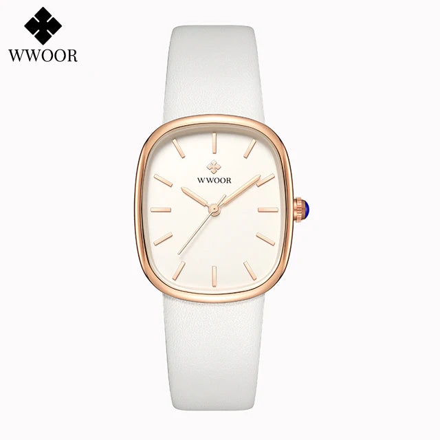 Women's watch with leather strap