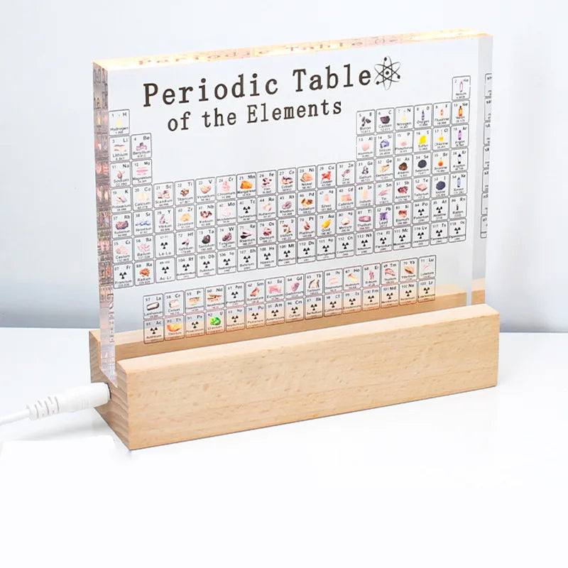 Chemical elements ornament with USB light stand