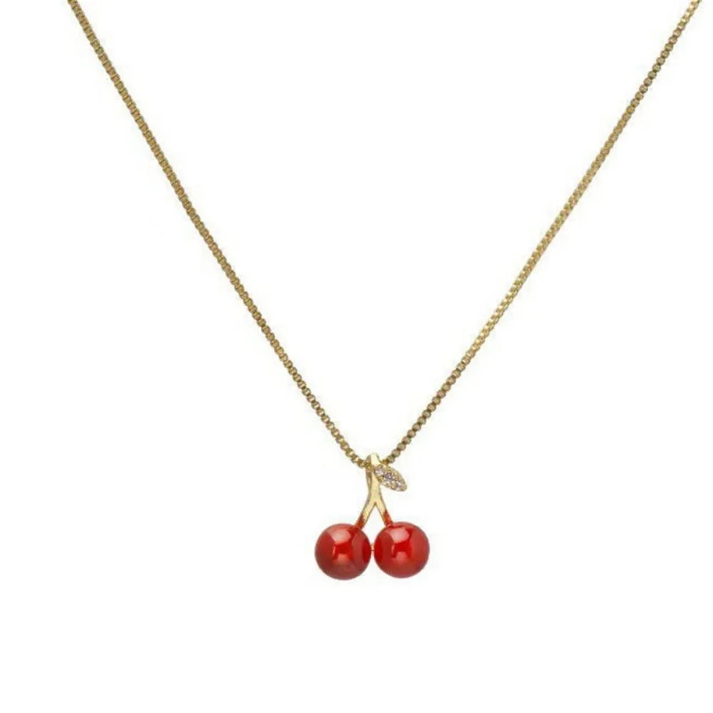 Red Cherry Pendant Necklace
