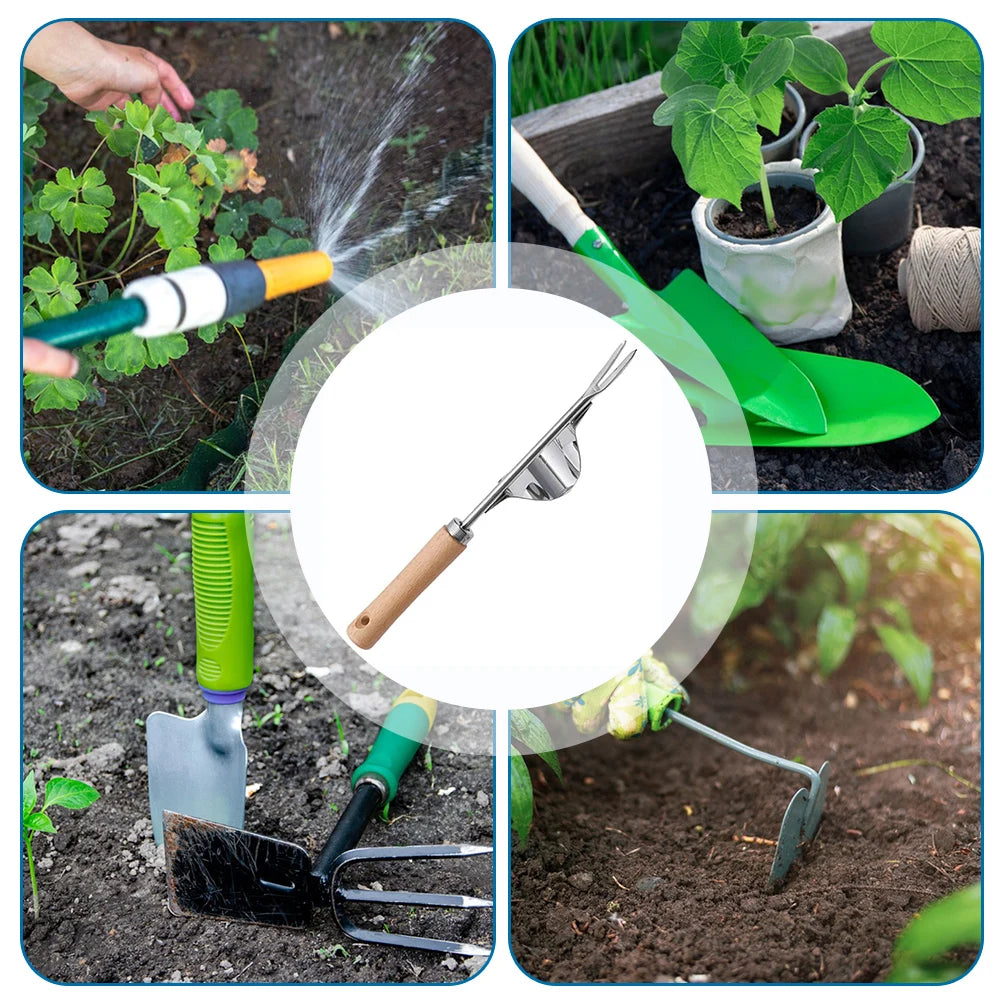 Manual Weed Remover With V-Shaped Fork Long Handle Garden