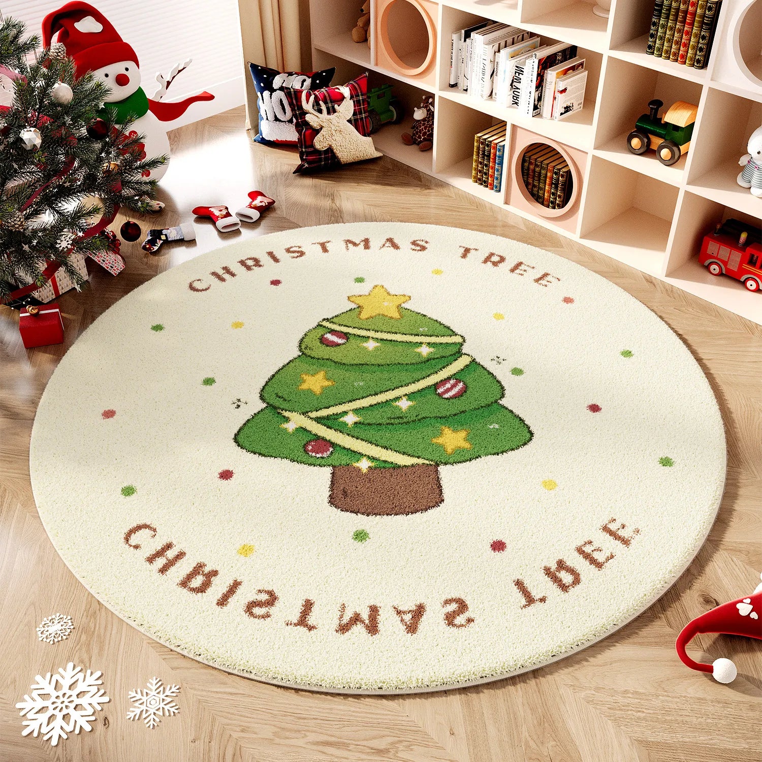Christmas Wind Round Carpet Premium