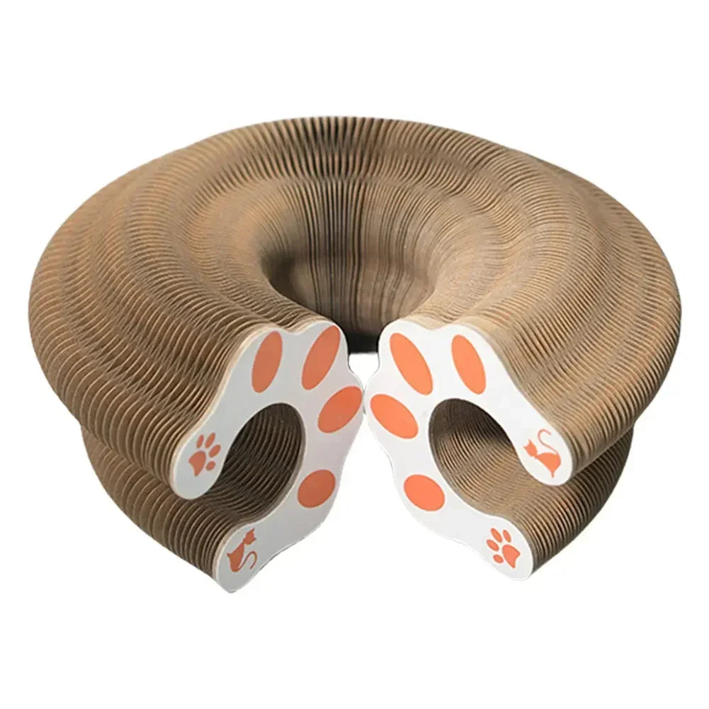 Interactive cat scratching post