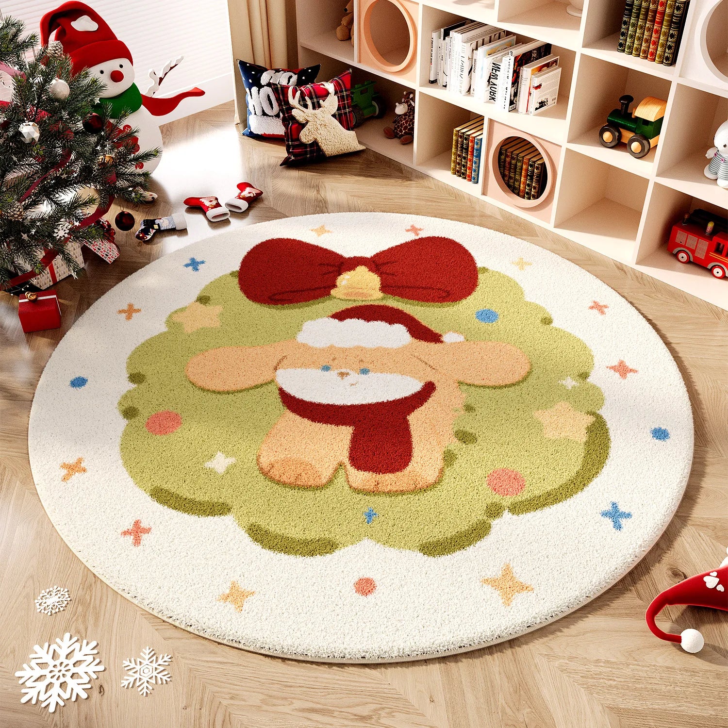Christmas Wind Round Carpet Premium