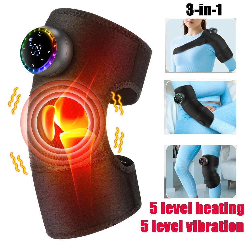 Electric heated shoulder massage support belt