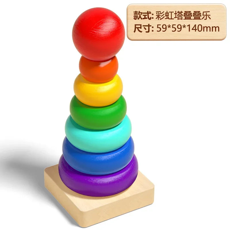 Montessori Wooden Stacking and Sorting Puzzle