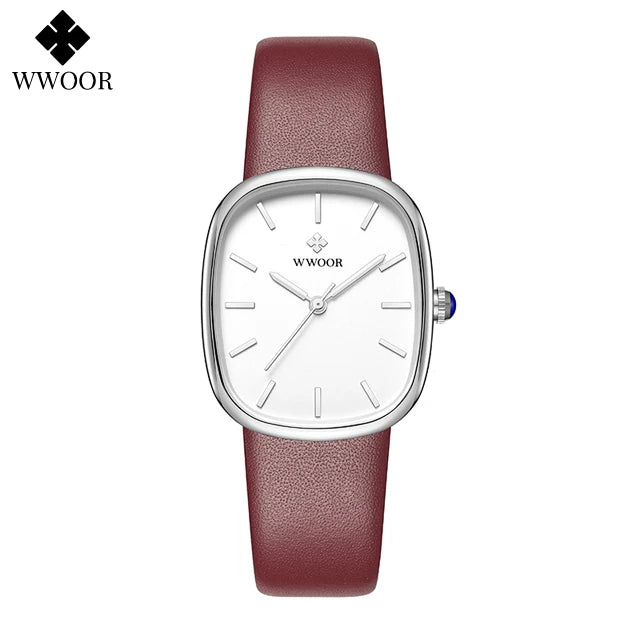 Women's watch with leather strap