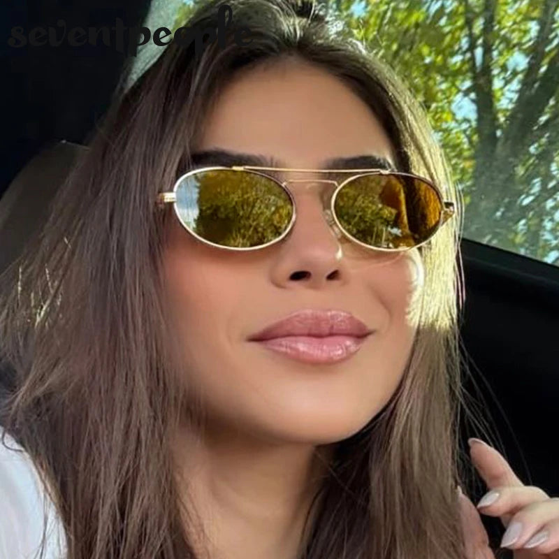 Steampunk sunglasses with oval frames